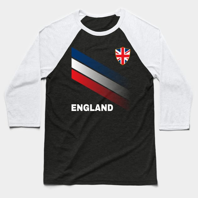 Vintage England Sunflower Flag England Soccer Lover Baseball T-Shirt by Sandra Holloman